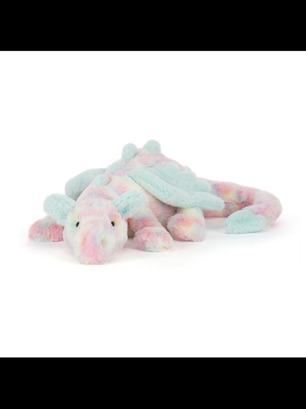 Jellycat Pastel Tie-Dye Dragon Plush - Mint & Pink